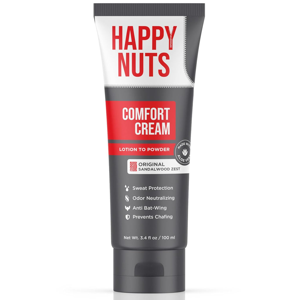 HAPPY NUTS Comfort Cream Deodorant For Men: Anti-Chafing Sweat Defense, Odor