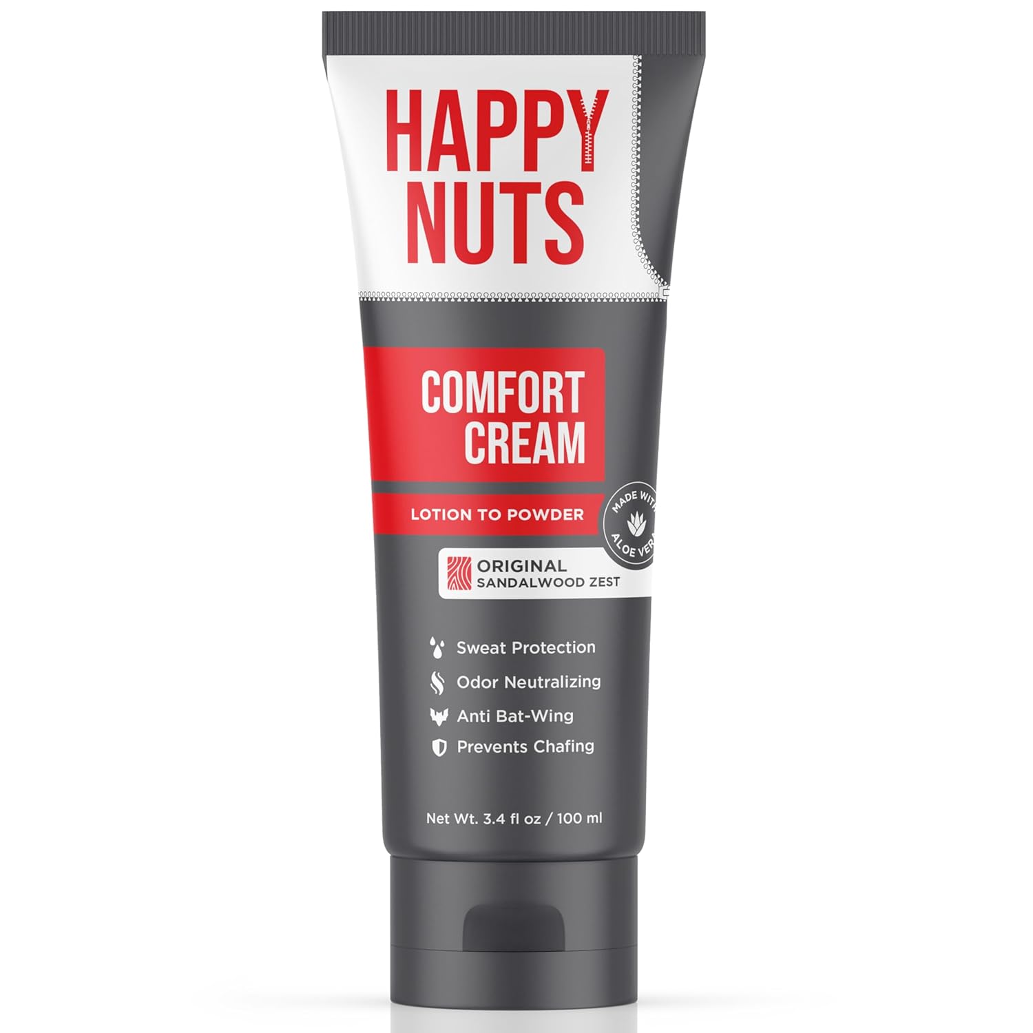 HAPPY NUTS Comfort Cream Deodorant For Men: Anti-Chafing Sweat Defense, Odor