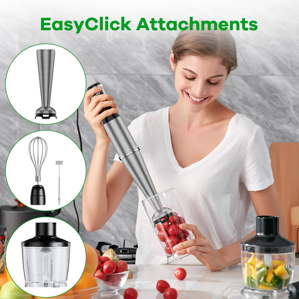 Turelar Immersion Blender Handheld Corded Hand Blenders Set 1100W, Trigger