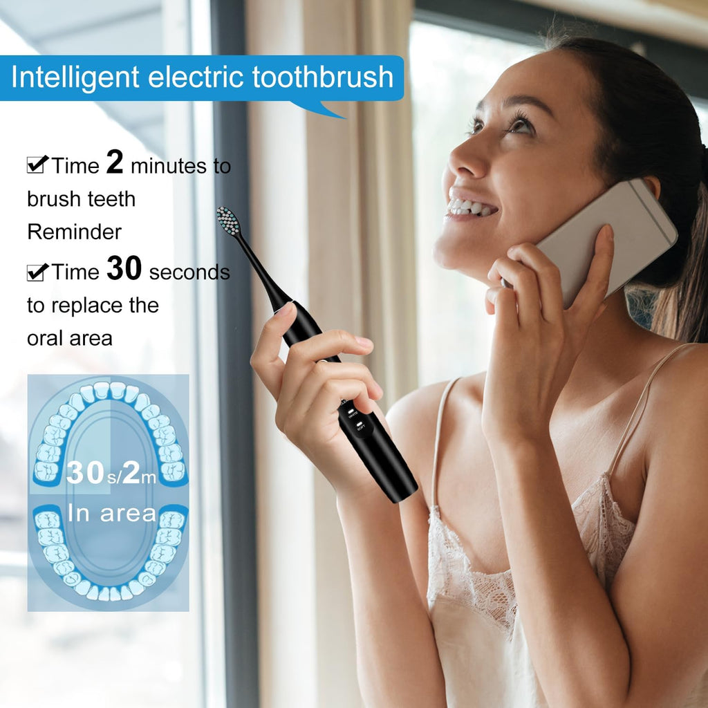 kingheroes Electric Toothbrush Set, Comes with 8 Brush Heads & Travel Case,4