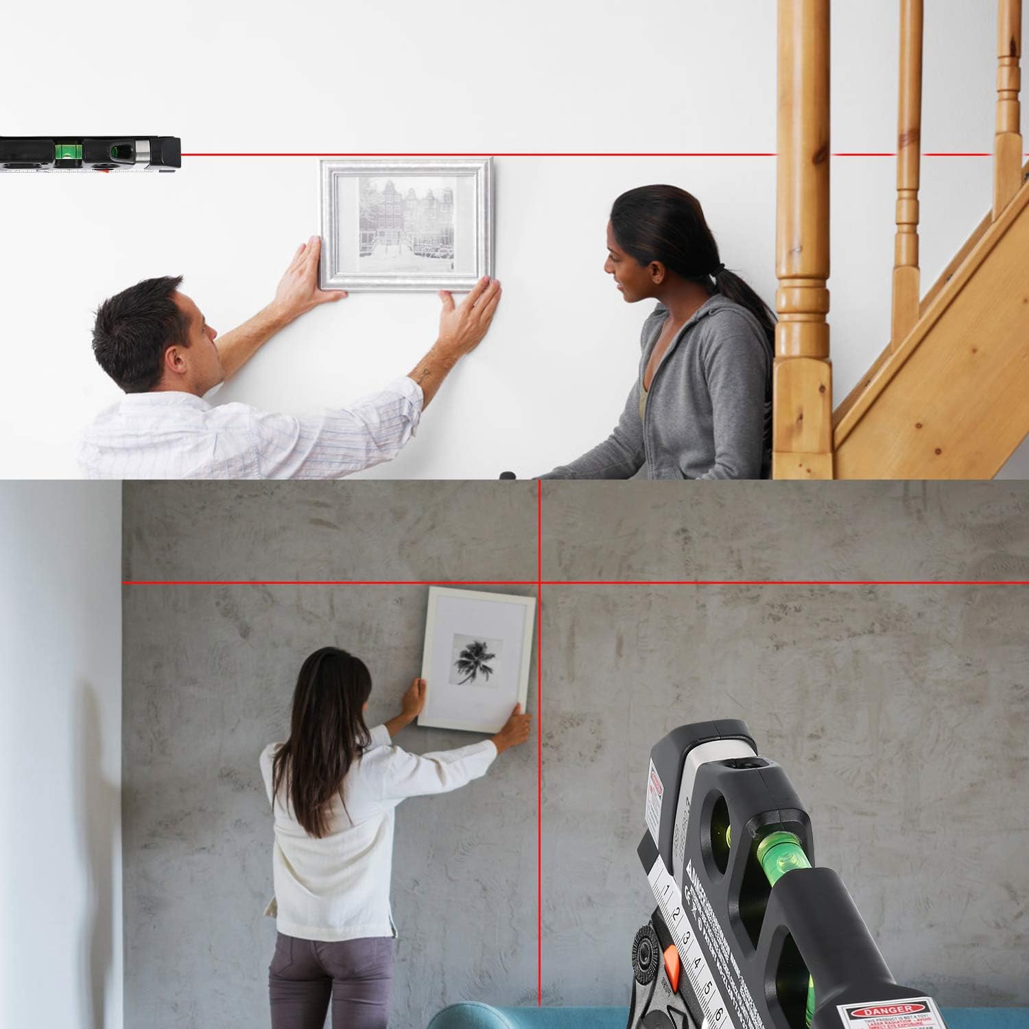 Laser Level Line Tool, Multipurpose Laser Level Kit Standard Cross Line Laser