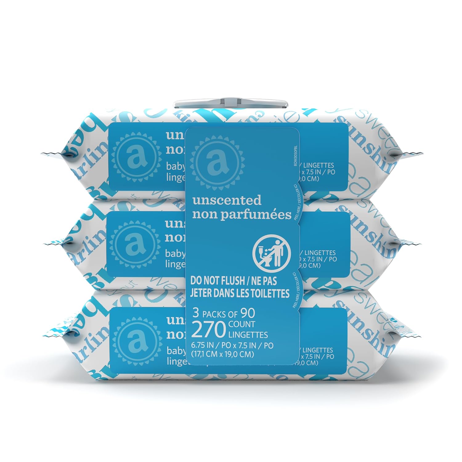 Amazon Elements Baby Wipes, Unscented, Hypoallergenic, Alcohol-Free, With