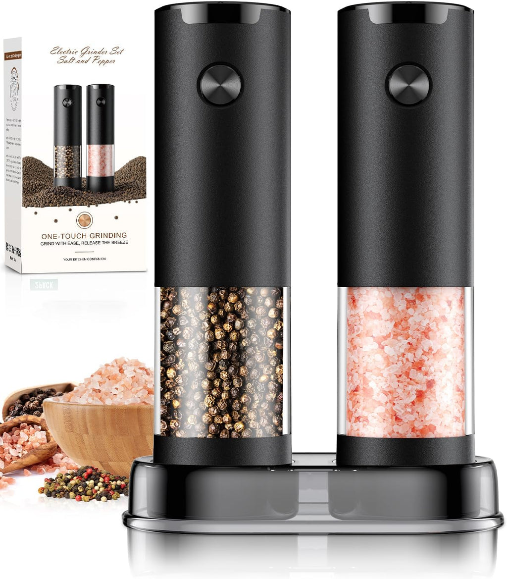 Electric Salt and Pepper Grinder Set Automatic Battery Pepper Mill Shakers