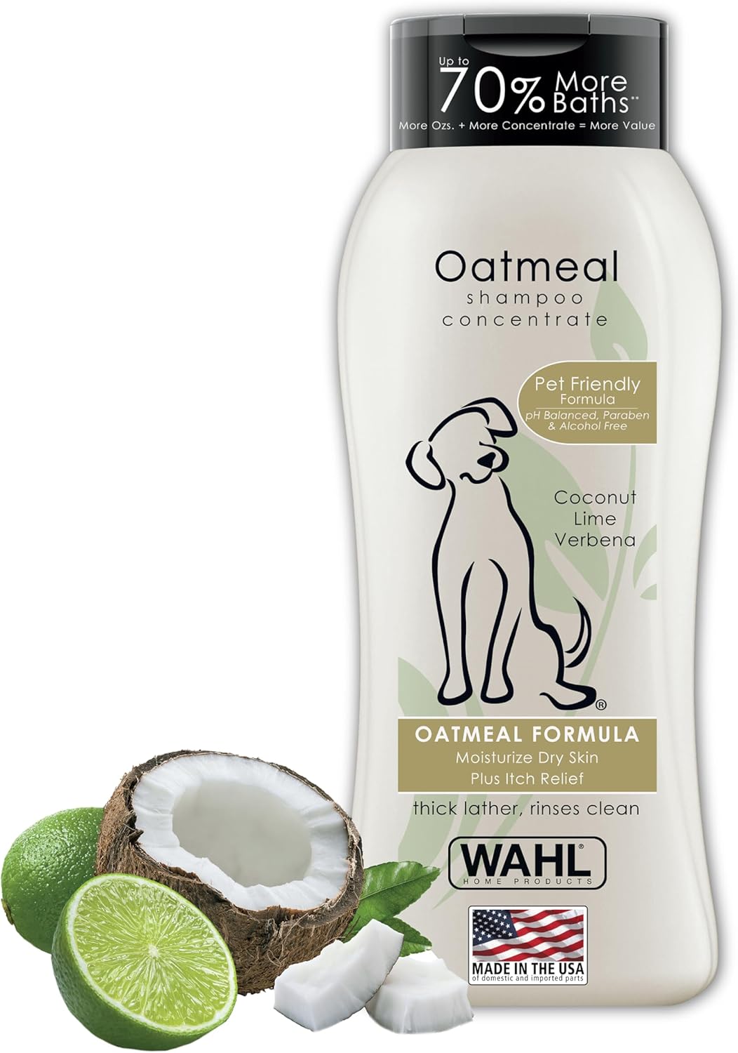 Wahl USA Dry Skin & Itch Relief Pet Shampoo for Dogs ‰ÛÒ Oatmeal Formula with