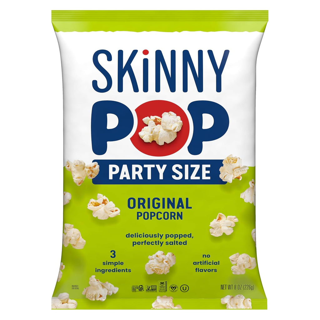 SkinnyPop Popcorn, Original, Whole Grain, Dairy-Free Snack, 8oz Family Size