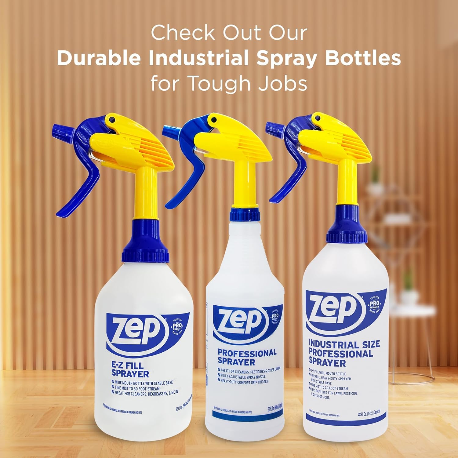 ZEP Professional Sprayer Bottle - 32 oz (Pack of 3) - HDPRO1 - Versatile