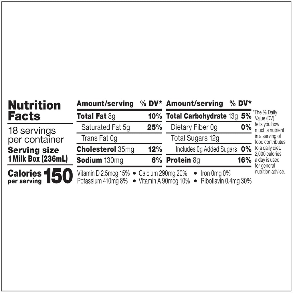 Horizon Organic Shelf Stable Whole Milk Boxes, Pack of 18 - 8g Protein per