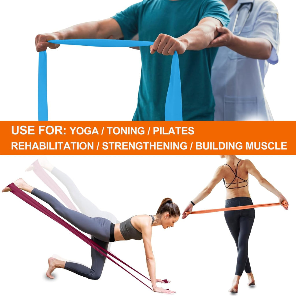 A AZURELIFE Resistance Bands,Professional Long Non-Latex Elastic Stretch