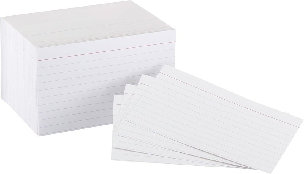 Amazon Basics Heavy Weight Ruled Index Cards for Studying and Note Taking