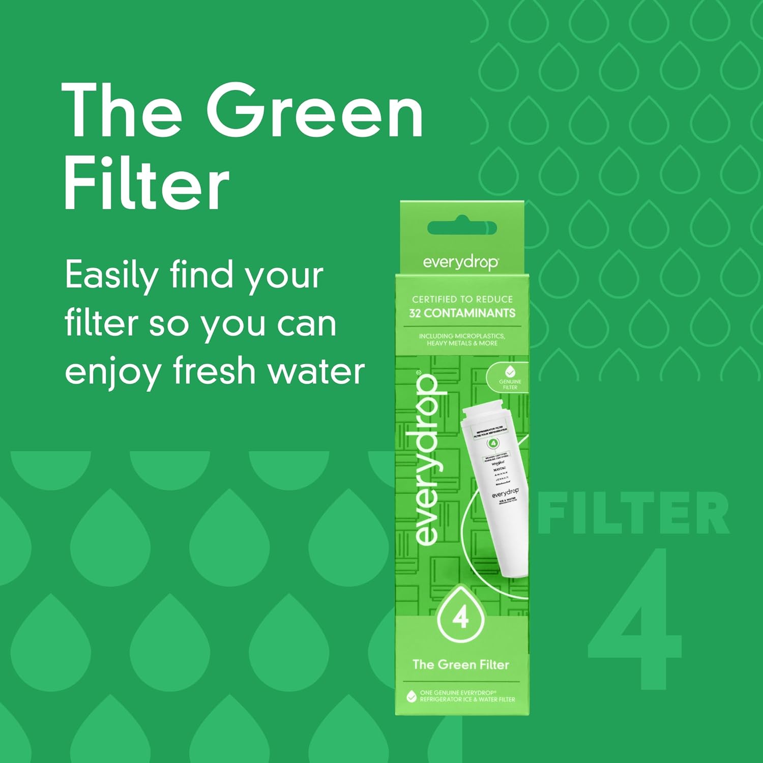 everydropå¨ by Whirlpool Ice and Water Refrigerator Filter 4, EDR4RXD1