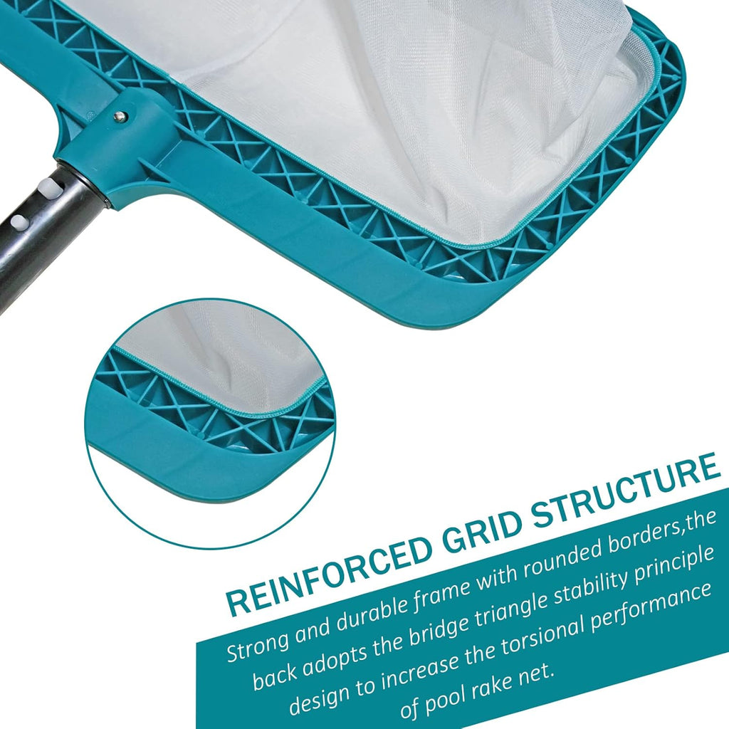 POOLWHALE Professional Pool Skimmer Net, Heavy Duty Swimming Leaf Rake