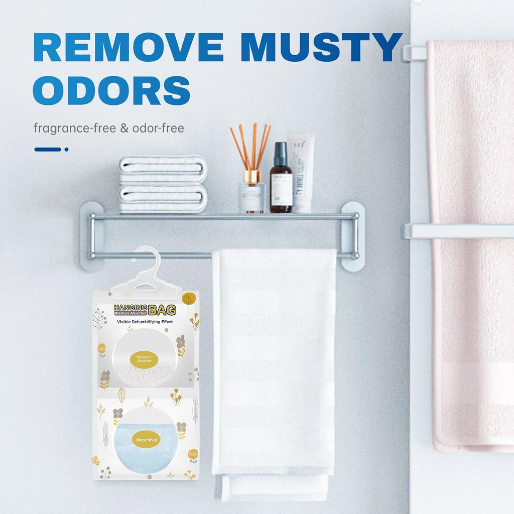 Vacplus Moisture Absorbers, Hanging Closet Dehumidifier Bags, Humidity Packs