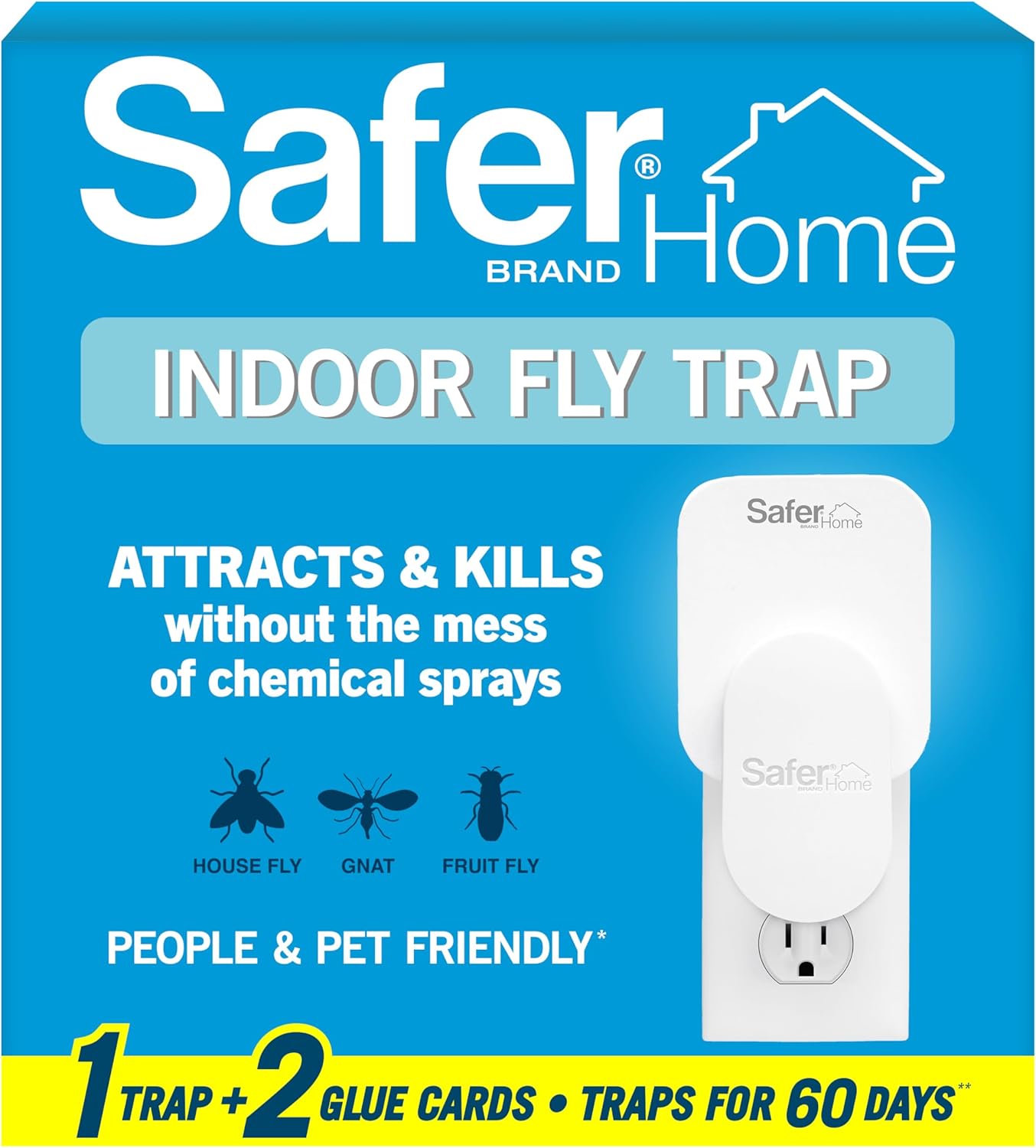 Safer Home Indoor Plug-In Fly Trap - SH502 - Effective Fruit Fly Traps for