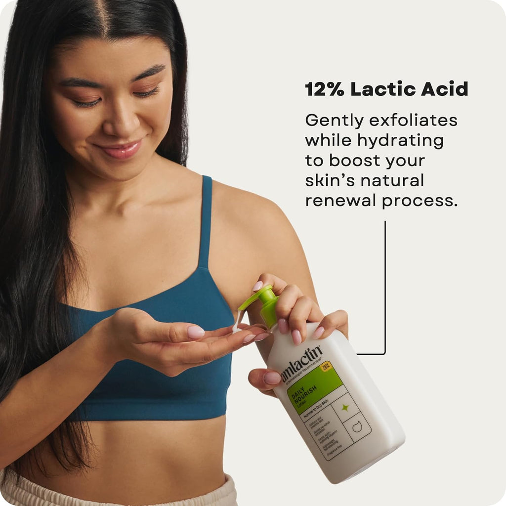 AmLactin Daily Nourish Therapeutic Body Lotion for Dry Skin - No-Scrub