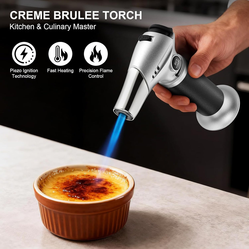 TBTEEK Butane Torch, Kitchen Torch Cooking Torch with Safety Lock &