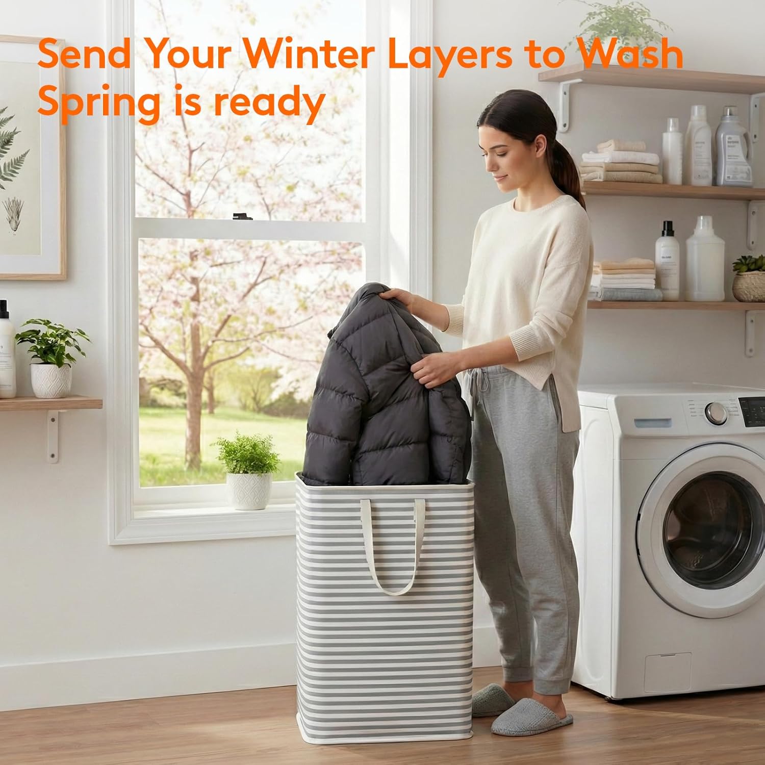 Lifewit 2 Pack Laundry Basket 80L Each, Collapsible Clothes Hamper with