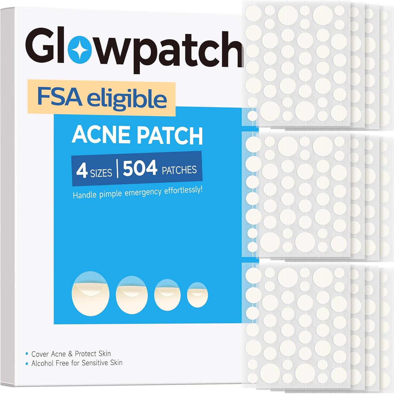 Pimple Patches for Face (504 Count), FSA Eligible Acne Patch Bulk, Zit
