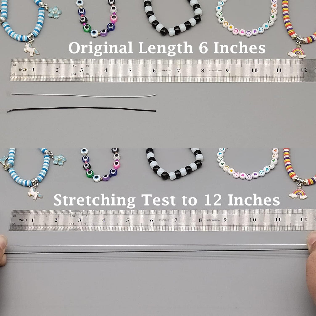 LUSTEMBER Stretchy String for Bracelets, 4 Rolls 1 mm Sturdy Elastic String