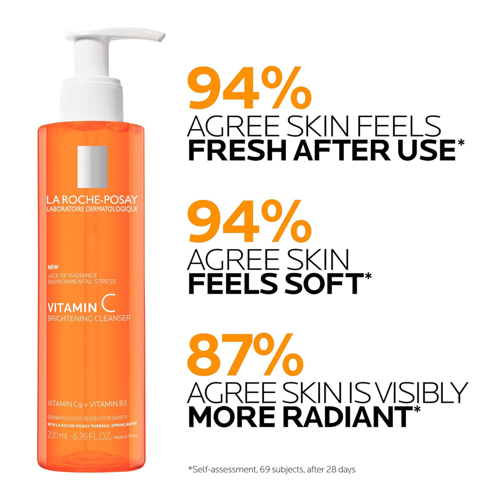 La Roche-Posay Vitamin C Brightening Face Wash, Gentle Foaming Facial