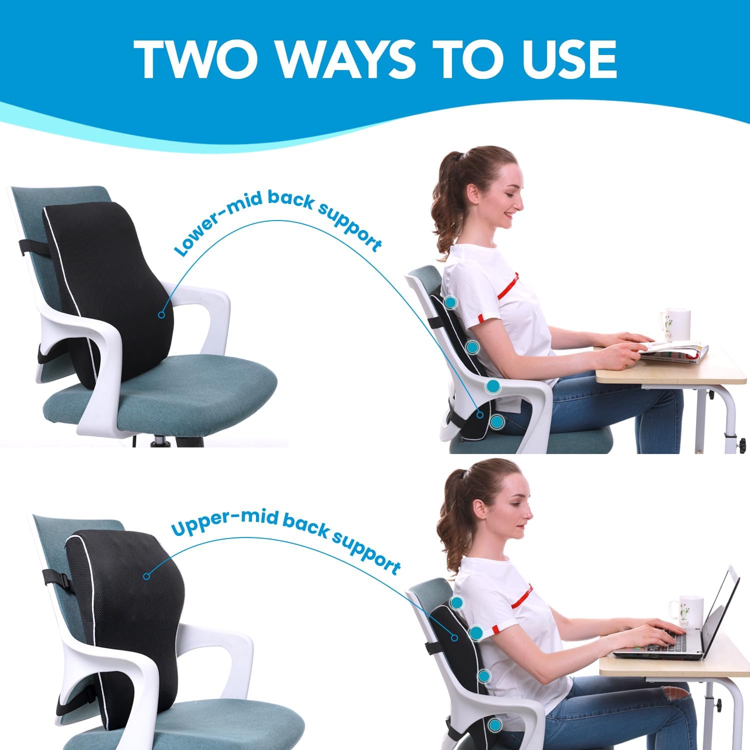 Lumbar Support Pillow for Office Chair, Office Home Essentials,Gifts for
