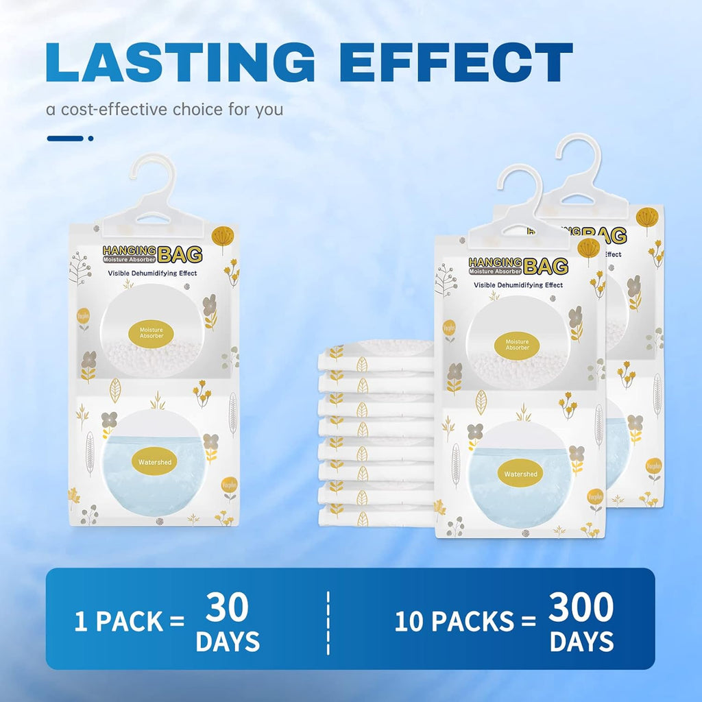 Vacplus Moisture Absorbers, Hanging Closet Dehumidifier Bags, Humidity Packs
