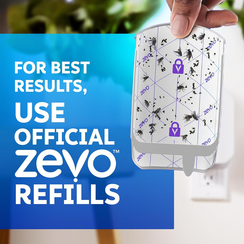 Zevo Flying Insect Trap & 3 Refill Cartridges - Plug in Fly Trap & Indoor Bug