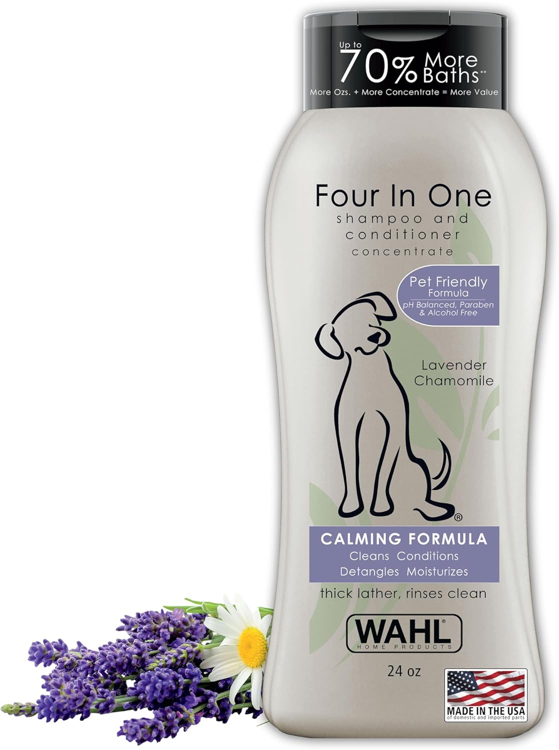 Wahl USA 4-in-1 Calming Dog Shampoo with Lavender Chamomile Scent ‰ÛÒ Cleans