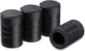 CKAuto Tire Valve Stem Caps, Black, 4 pcs/Pack, Anodized Aluminum Tire Valve