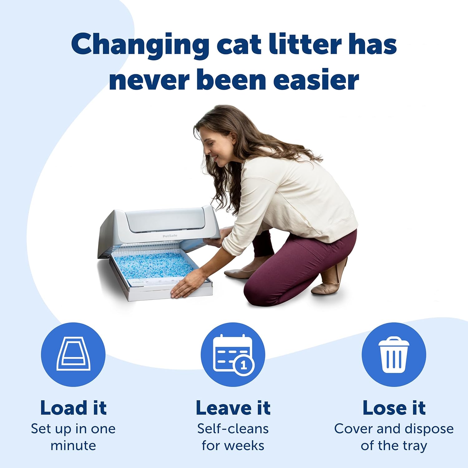 PetSafe ScoopFree Disposable Crystal Cat Litter Tray - Easy Cleaning Box