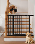 InnoTruth 27-36.6 in Wide Baby Gate for Stairs and Doorways, Black