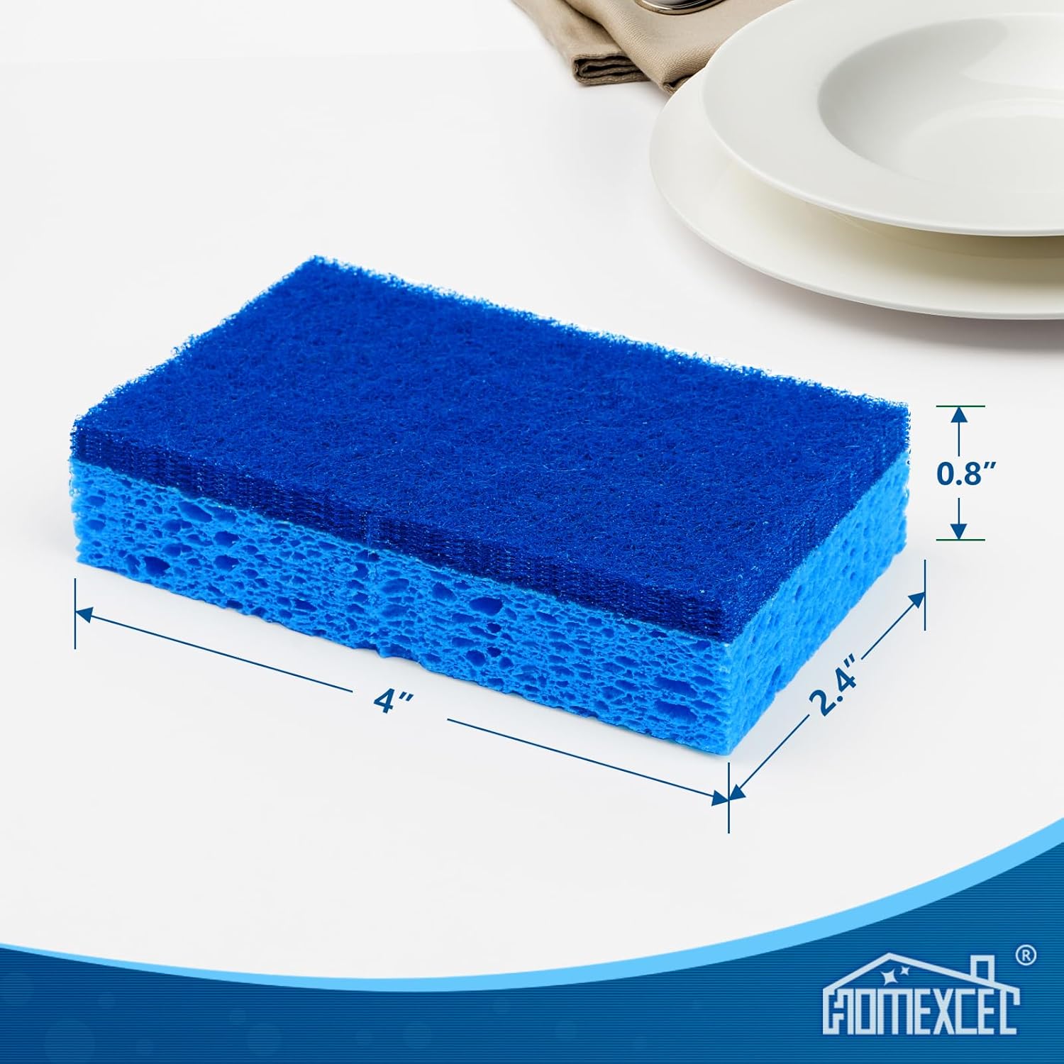 HOMEXCEL Sponges Kitchen 24pcs, Non-Scratch Scrub Dish Sponge Safe on