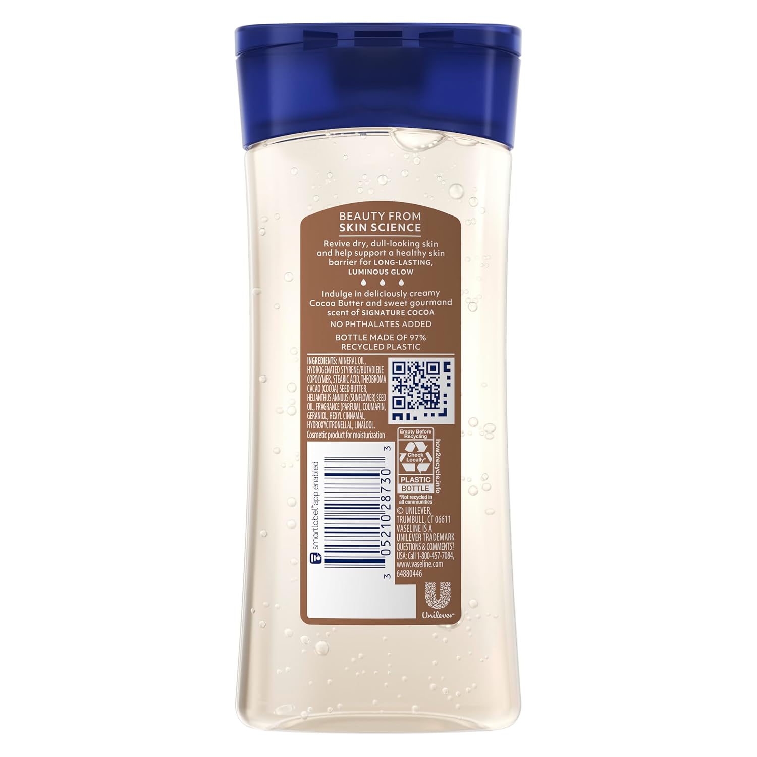 Vaseline Intensive Care Cocoa Radiant for Glowing Skin Body Gel Oil Made with