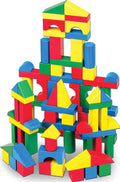 Melissa & Doug 100 Wooden Building Blocks with Storage Box