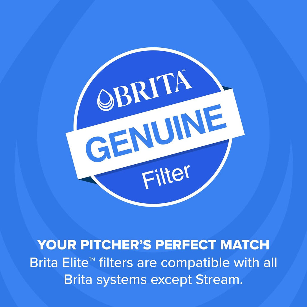 Brita Filter Replacements for Water Pitchers and Dispensers, Elite, NSF