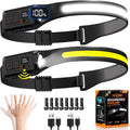 Headlamp Rechargeable 2P, 230° LED Head Lamp for Adults with Motion Sensor