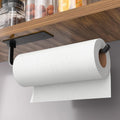 Paper Towel Holder - Self-Adhesive or Drilling, Matte Black, Upgraded