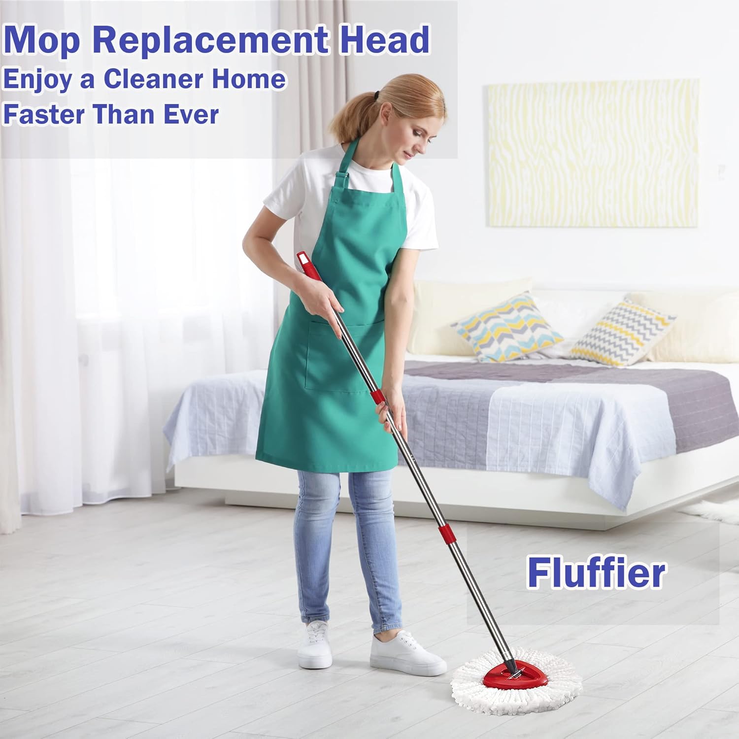 Spin Mop Replacement Head 4 Pack Mop Refill Compatible with Ocedar Triangle