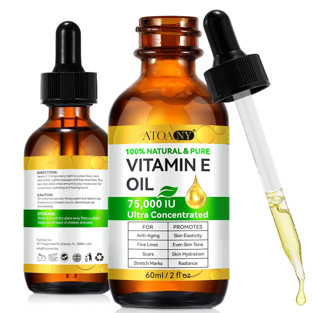 flasture Vitamin E Oil 75,000 IU ‰ÛÒ 100% Pure Natural Vitamin E for Skin