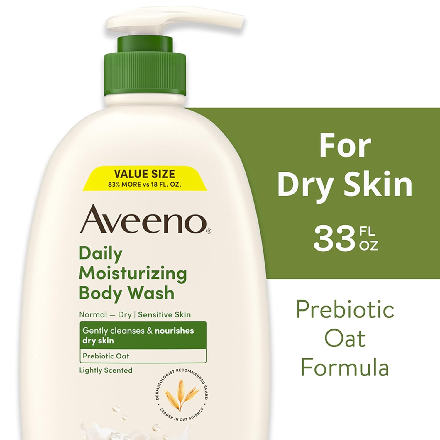 Aveeno Daily Moisturizing Body Wash for Dry & Sensitive Skin + Prebiotic Oat