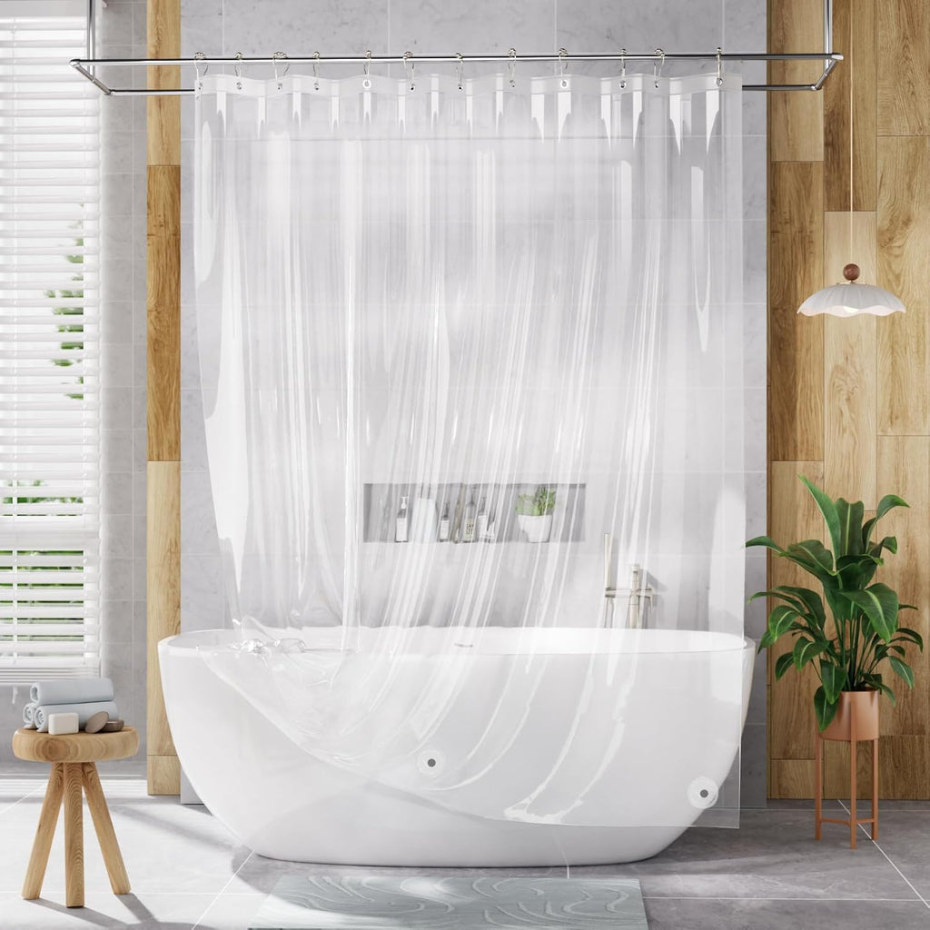 AmazerBath Shower Curtain Liner, 72x72 Clear Shower Curtain Liner, Waterproof