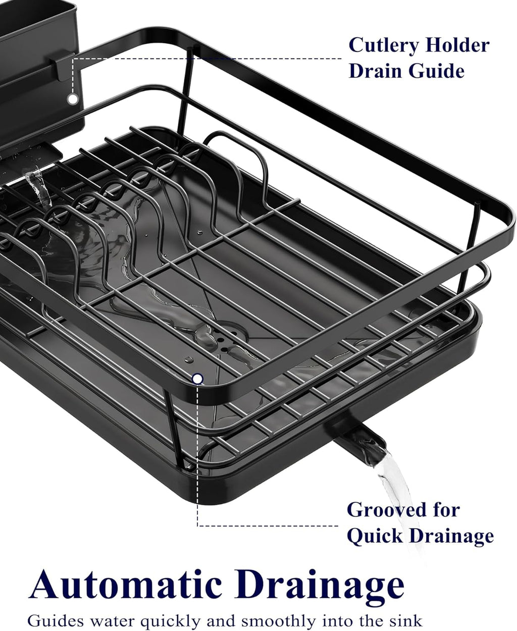 Kitsure Dish Drying Rack for Kitchen Counter, Stainless Steel Sink