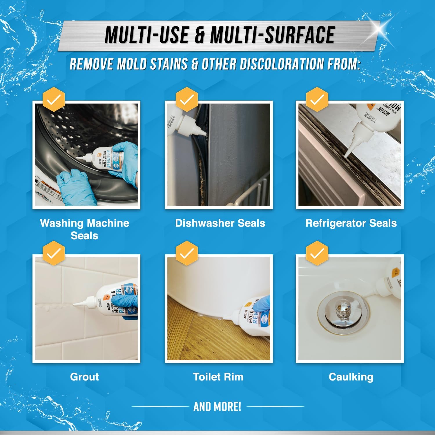 ACTIVE Mold Stain Remover Gel Cleaner Heavy Duty Stain Cleaner for Front