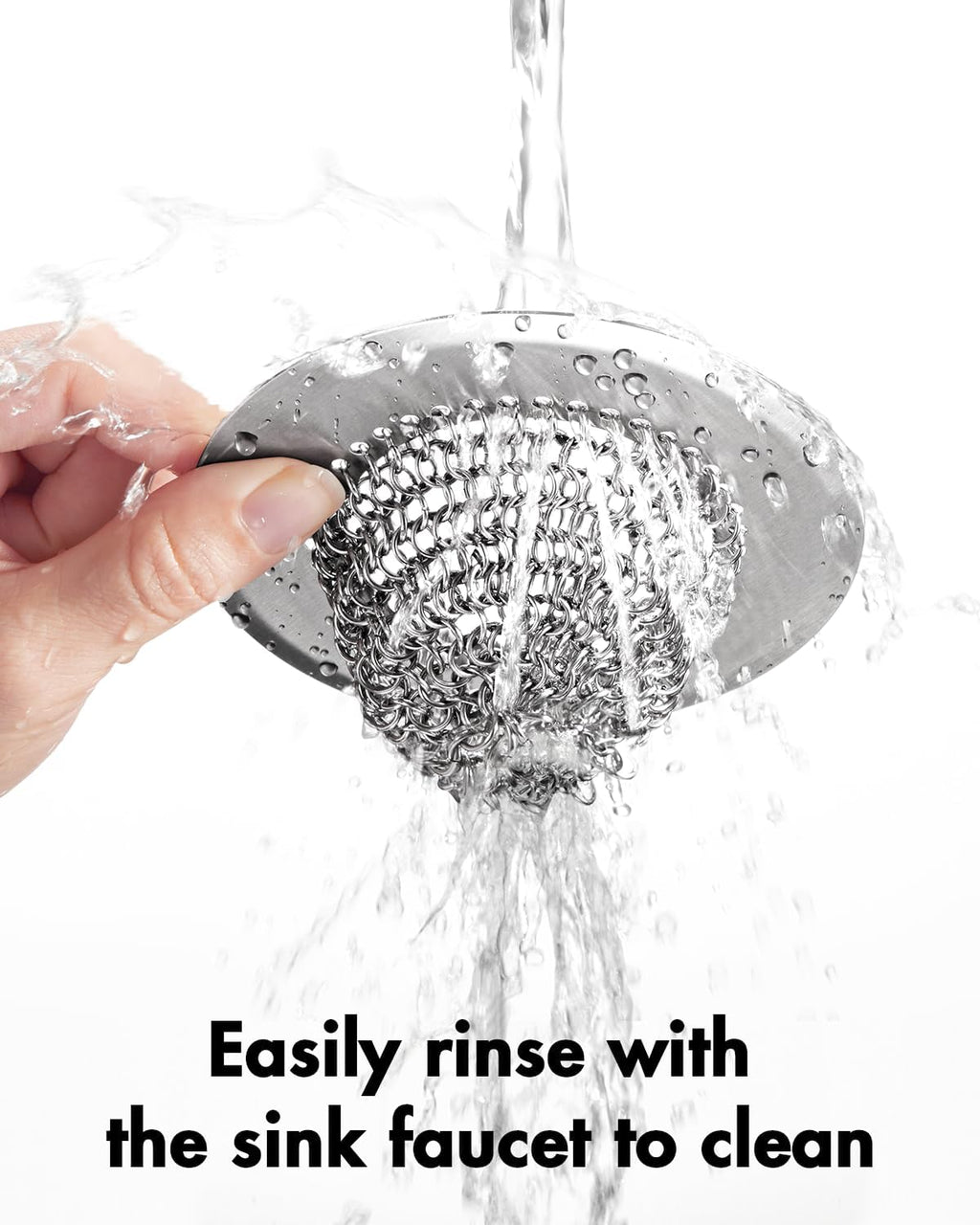 Revolutionary Kitchen Sink Drain Strainer/Patented Reversible Chain Mesh
