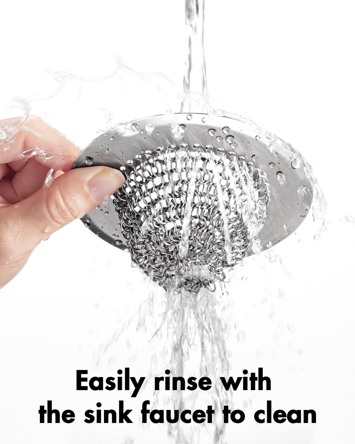Revolutionary Kitchen Sink Drain Strainer/Patented Reversible Chain Mesh
