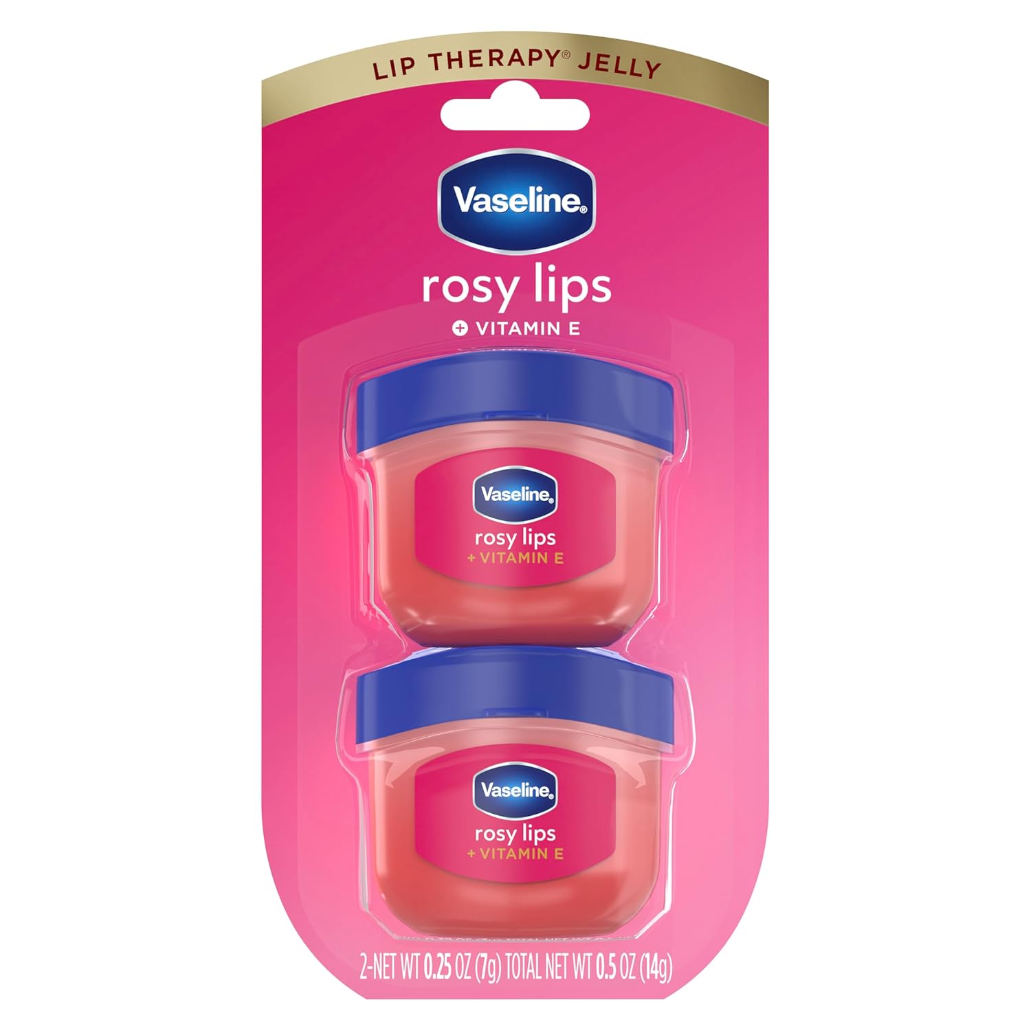 Vaseline Lip Therapy 2 ct Rosy Lips Mini For Dry, Chapped Lips Moisturizing