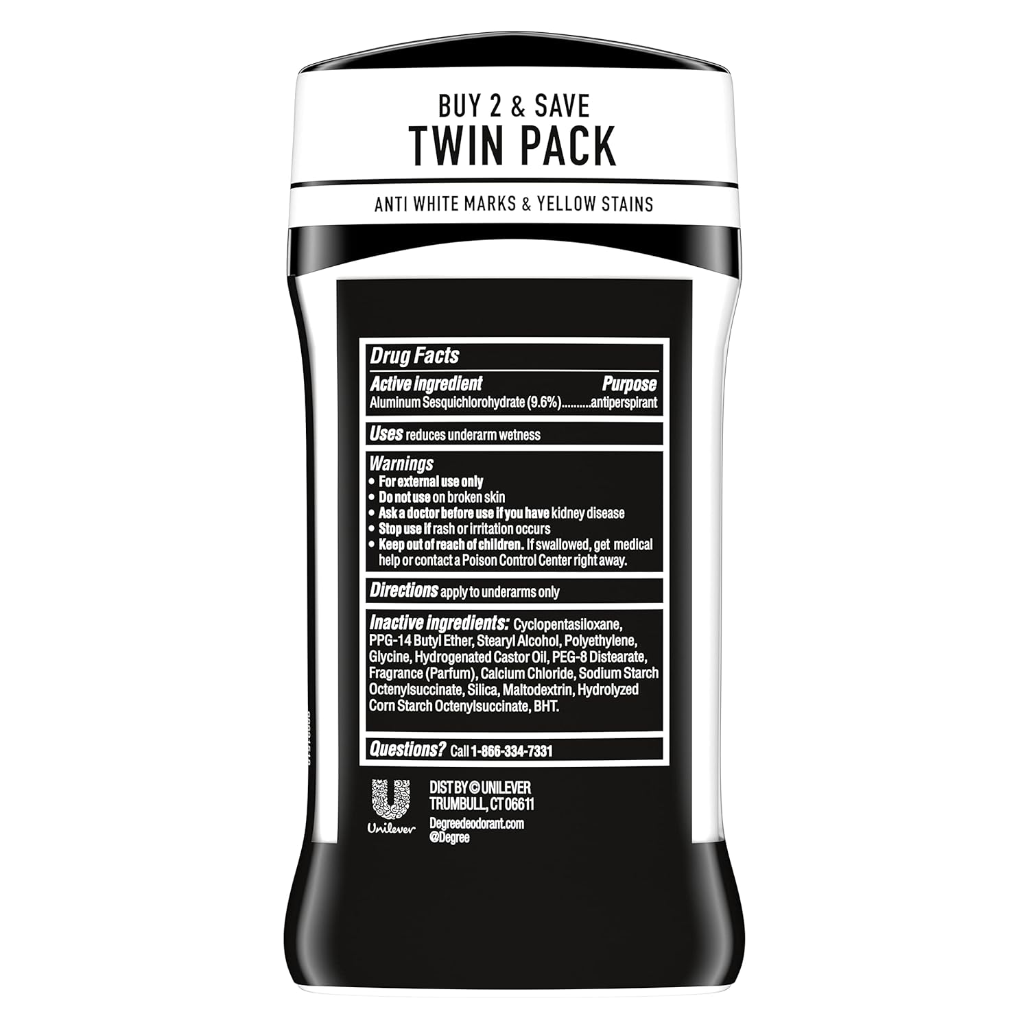 Degree Men UltraClear Antiperspirant Deodorant Black+White 2 Count 72-Hour