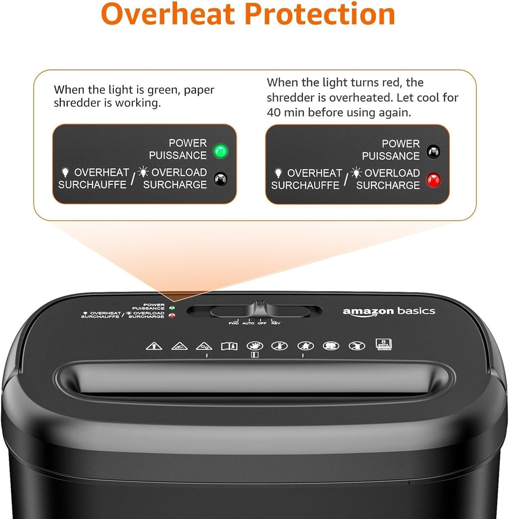 Amazon Basics 8-Sheet High Security Cross Cut Paper and Credit Card Shredder