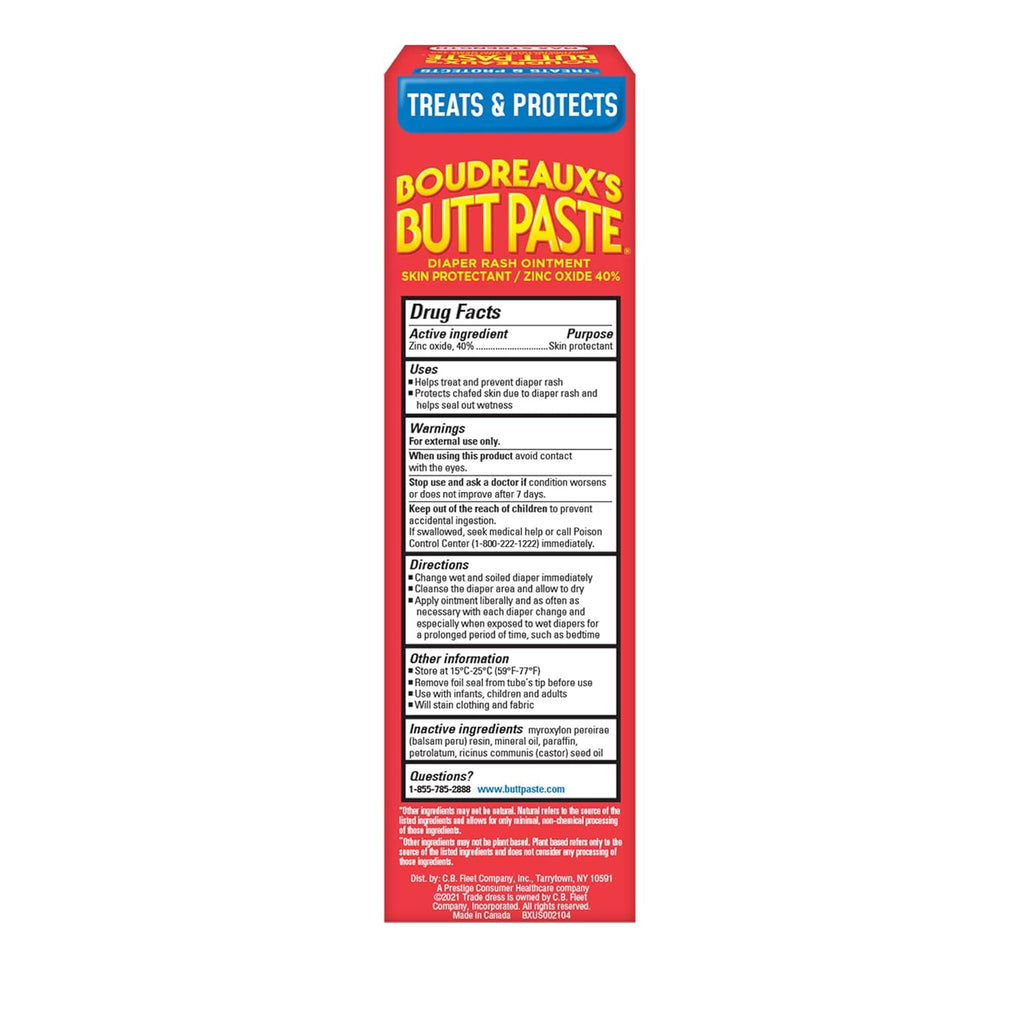 Boudreaux‰۪s Butt Paste Max Strength Diaper Rash Cream for Baby, Ointment