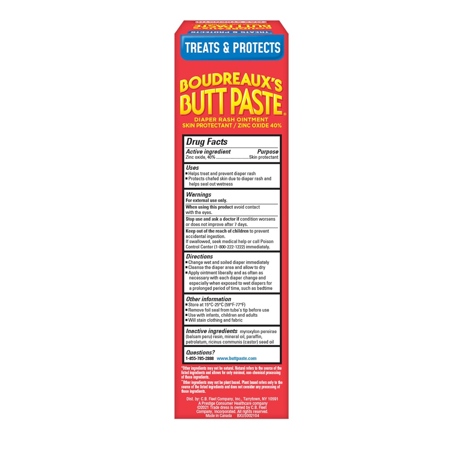 Boudreaux‰۪s Butt Paste Max Strength Diaper Rash Cream for Baby, Ointment