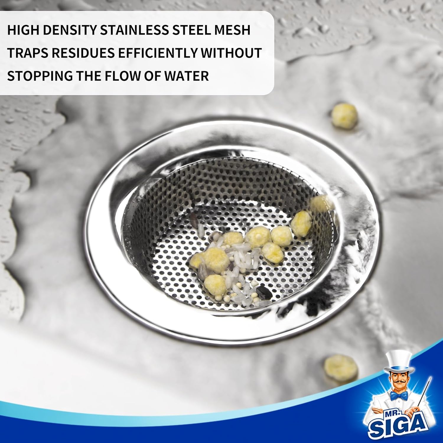 MR.SIGA Kitchen Sink Strainer, Stainless Steel Sink Drain Strainer